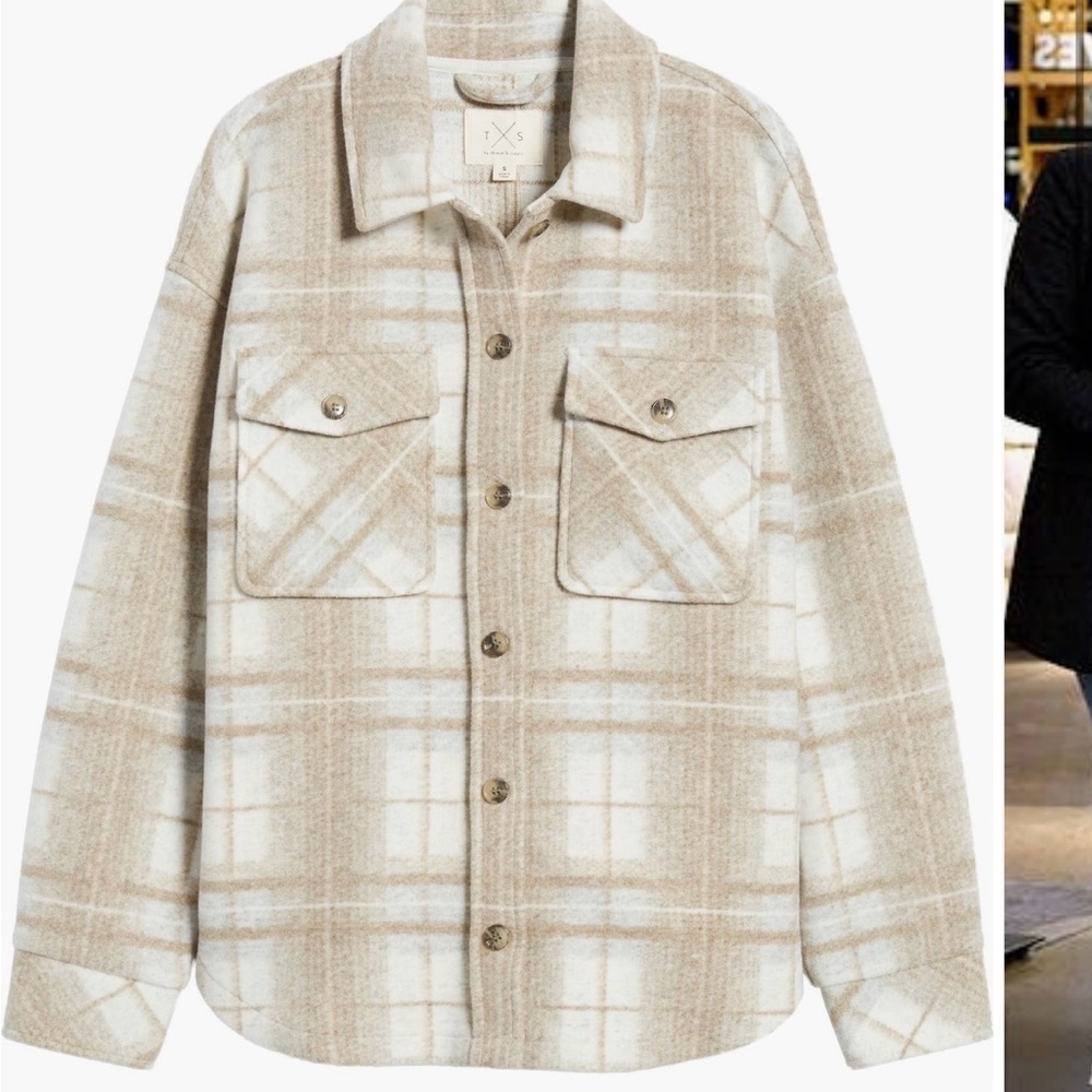 Thread & Supply Women's Cream Plaid Fleece Jacket